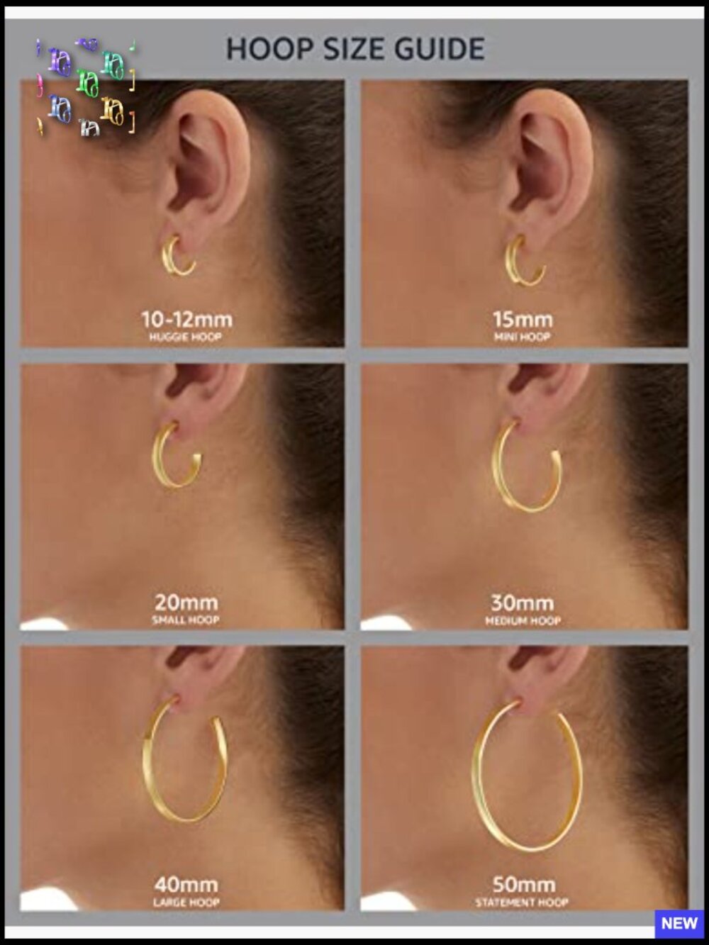 14K Gold Hoop Earring Set - 3 Sizes - Hypoallergenic - Picture 4 of 5